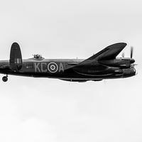Buy canvas prints of Avro Lancaster PA474 black and white version by Gary Eason