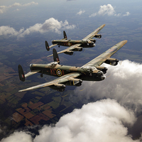 Buy canvas prints of Birds of a feather: two Lancasters by Gary Eason