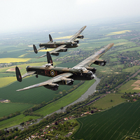 Buy canvas prints of Two Lancasters over the upper Thames by Gary Eason