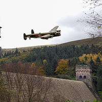 Buy canvas prints of Canadian Lancaster VR-A at the Derwent Dam by Gary Eason