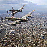 Buy canvas prints of Two Lancasters over London by Gary Eason