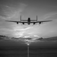 Buy canvas prints of Farewell: Lancaster sunset black and white version by Gary Eason