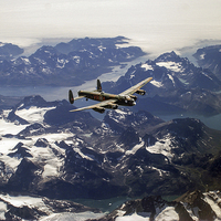 Buy canvas prints of Lancaster over Greenland by Gary Eason
