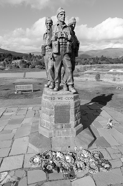 Commando Memorial, Spean Bridge black and white Framed Mounted Print by Gary Eason