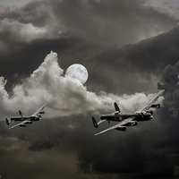 Buy canvas prints of Supermoon Lancasters by Gary Eason