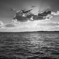 Buy canvas prints of Into the sunset black and white version by Gary Eason