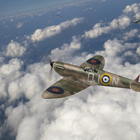 Buy canvas prints of Up against it: Battle of Britain Spitfire by Gary Eason