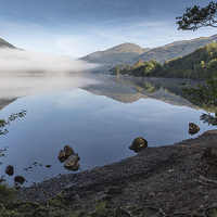 Buy canvas prints of Misty morning on Lock Eck by Gary Eason