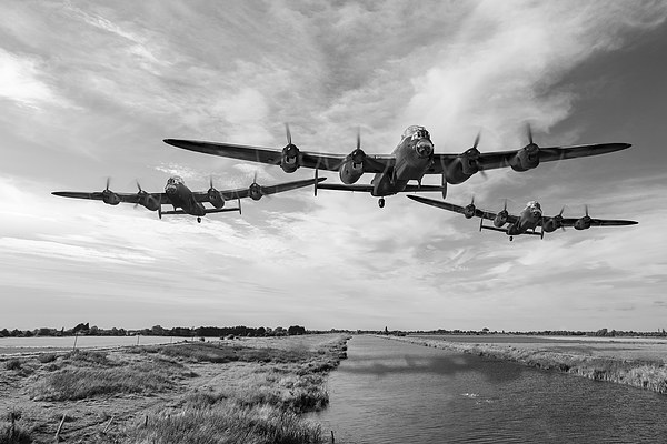 Dambusters practising low level flying B&W version Canvas Print by Gary Eason