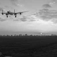 Buy canvas prints of Lancaster sunset B&W version by Gary Eason