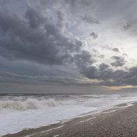 Buy canvas prints of Storm Frank at Thorpeness by Gary Eason