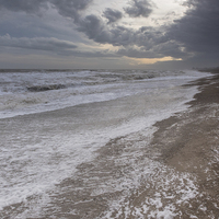 Buy canvas prints of Storm Frank on Suffolk shoreline by Gary Eason