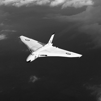 Buy canvas prints of White Vulcan B1 at altitude black and white versio by Gary Eason