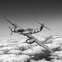 Buy canvas prints of Westland Whirlwind portrait black and white versio by Gary Eason