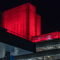 Buy canvas prints of National Theatre red lighting by Gary Eason