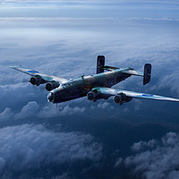 Buy canvas prints of Handley Page Halifax heading home by Gary Eason