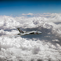 Buy canvas prints of Avro Vulcan and towering clouds by Gary Eason