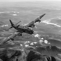 Buy canvas prints of Short Stirling air test black and white version by Gary Eason