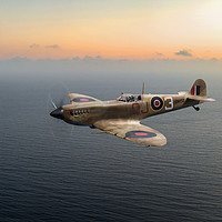 Buy canvas prints of Spitfire EN152 over Gulf of Tunis  by Gary Eason