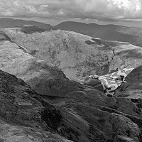 Buy canvas prints of Vulcan low-level in the Lakes B&W version by Gary Eason