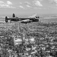 Buy canvas prints of "City of Lincoln" over the City of Lincoln, B&W ve by Gary Eason