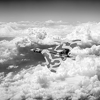 Buy canvas prints of Vulcan above majestic clouds B&W version by Gary Eason
