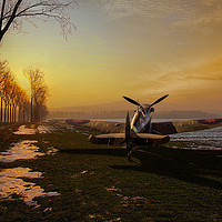 Buy canvas prints of Spitfire in winter by Gary Eason
