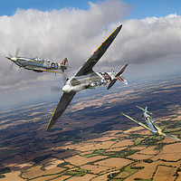 Buy canvas prints of Spitfire TR 9 fighter affiliation by Gary Eason