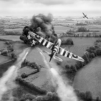 Buy canvas prints of Hawker Typhoon rocket attack B&W version by Gary Eason
