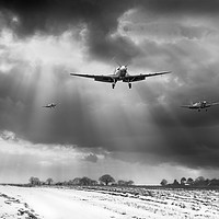 Buy canvas prints of Winter homecoming, B&W version by Gary Eason