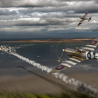 Buy canvas prints of Normandy Spitfire attack by Gary Eason