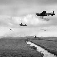 Buy canvas prints of Operation Manna Lancasters B&W version by Gary Eason