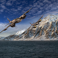Buy canvas prints of RAF Mosquitos in Norway fjord attack by Gary Eason