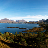 Buy canvas prints of  Upper Loch Torridon Panoramic by Derek Whitton