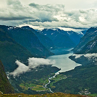 Buy canvas prints of Loen and Lake Lovatnet, Norway 2 by Derek Whitton