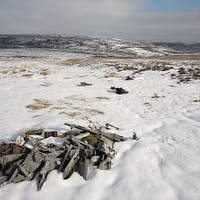 Buy canvas prints of Sabre Wreckage, Black Ashop Moor, Kinder Scout by Andy Stafford