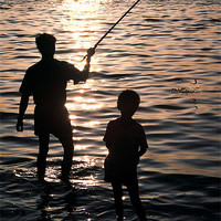 Buy canvas prints of Fishing with dad by Hassan Najmy