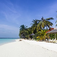Buy canvas prints of Island Resort Beach of Maldives by Hassan Najmy