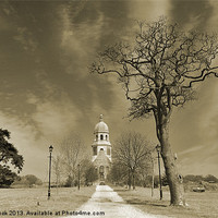 Buy canvas prints of Spooky tree and old chapel by michelle rook