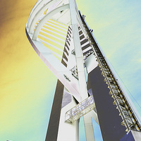 Buy canvas prints of Spinnaker Tower skywards by michelle rook