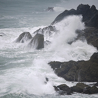Buy canvas prints of white waves and black rocks by michelle rook