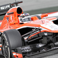 Buy canvas prints of Max Chilton Marussia 2013 F1 Team by SEAN RAMSELL
