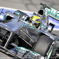 Buy canvas prints of Lewis Hamilton - 2013 - AMG Mercedes by SEAN RAMSELL