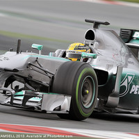 Buy canvas prints of Lewis Hamilton - 2013 - AMG Mercedes by SEAN RAMSELL