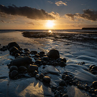 Buy canvas prints of Kimmeridge Bay sunset by Creative Photography Wales