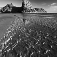 Buy canvas prints of Three Cliffs Bay Sand pattern by Creative Photography Wales