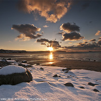 Buy canvas prints of Whitesands Winter Sunset by Creative Photography Wales