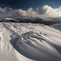 Buy canvas prints of Snow swirls, Sugar Loaf by Creative Photography Wales