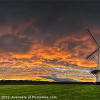 Buy canvas prints of Welsh windmill sunset by Creative Photography Wales