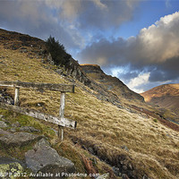 Buy canvas prints of Fence at Honister Pass by Creative Photography Wales